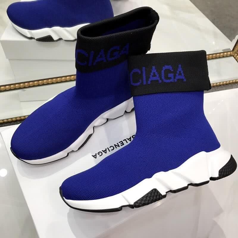 Balenciaga Speed Sock Boots Blue Black White Men Women 2