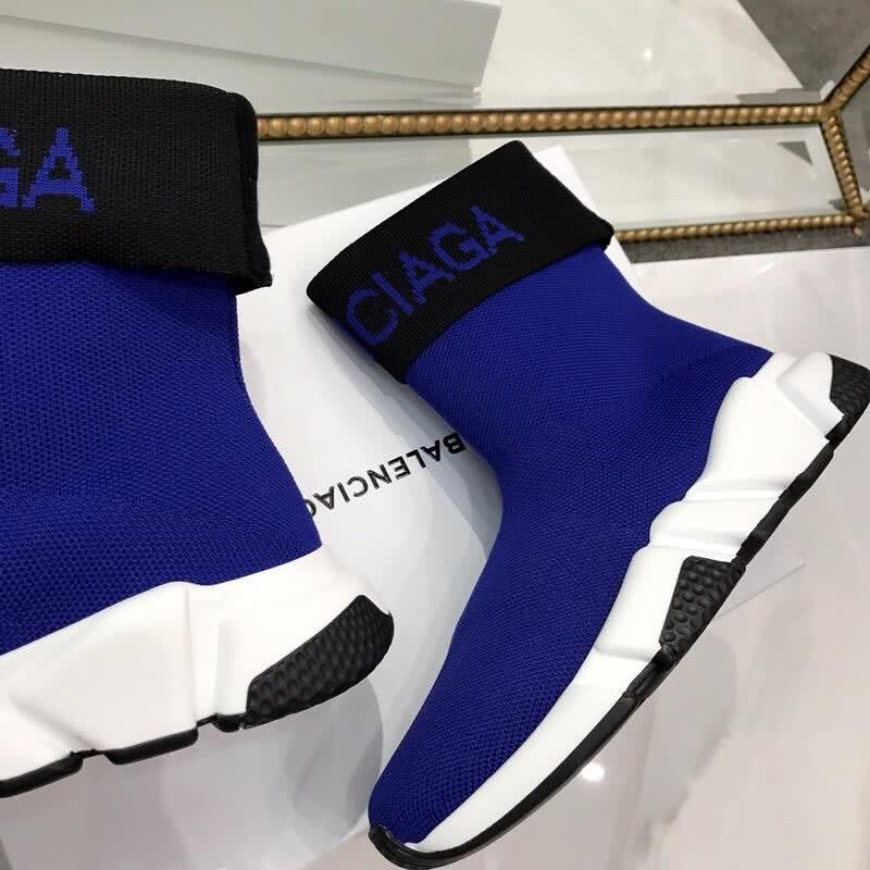 Balenciaga Speed Sock Boots Blue Black White Men Women 5