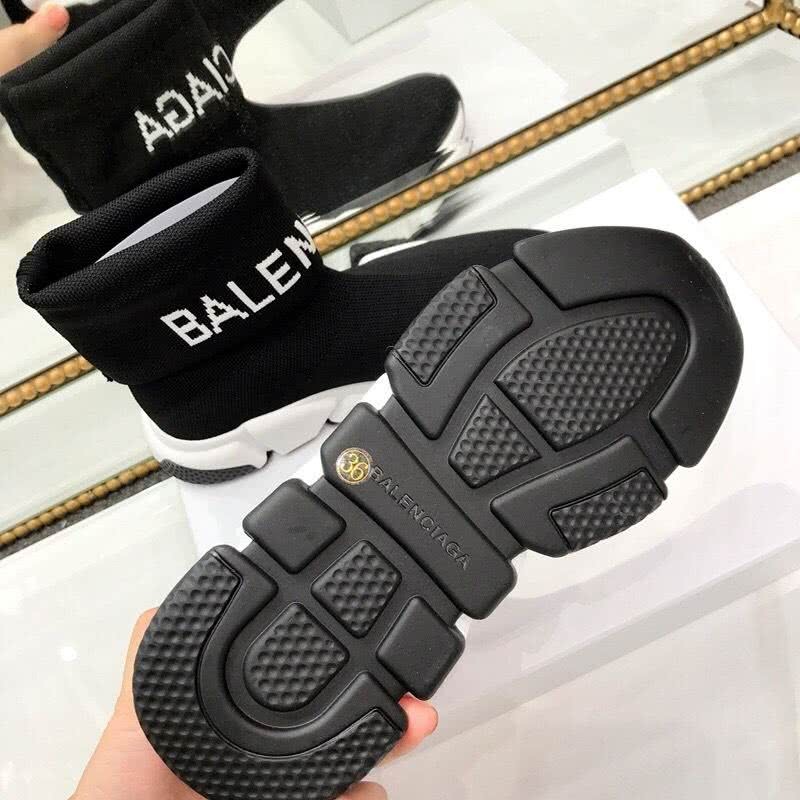 Balenciaga Speed Sock Boots Black White Men Women 6