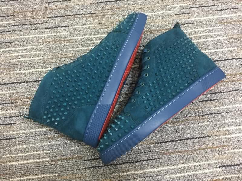 Christian Louboutin Louis Spikes Blue Sneakers Men Women 7