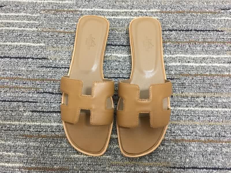 Hermes Slippers Leather Teal Women 3