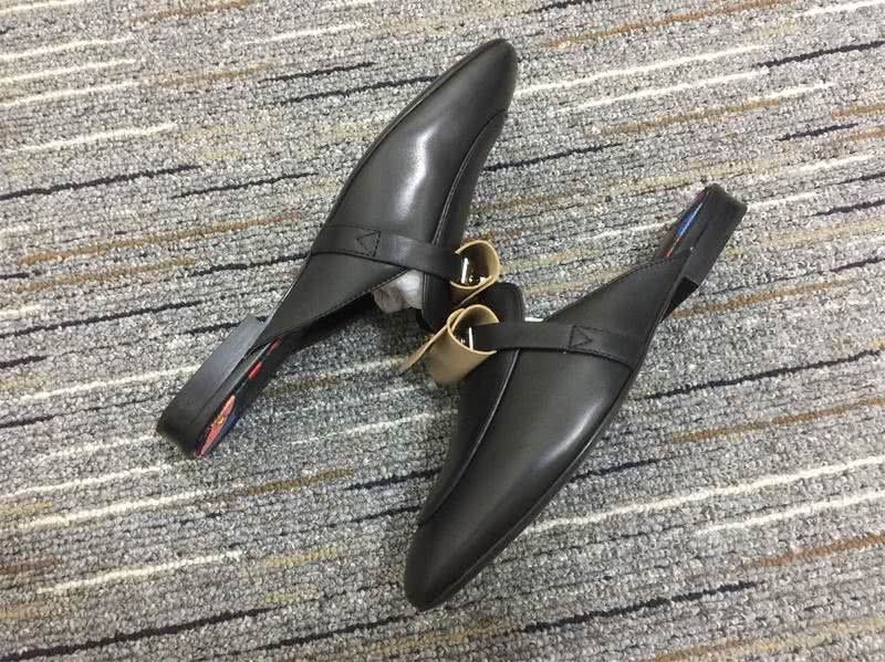 Hermes Slippers Leather Black Men Women 4