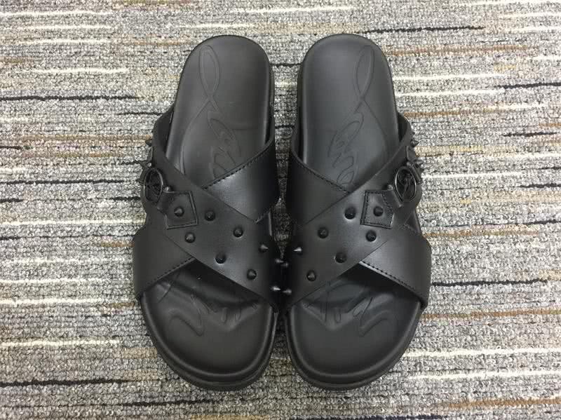 christian louboutin sandal slippers Black Men  2