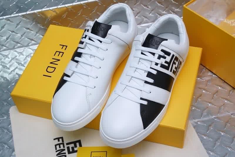 Fendi Sneakers Calf Leather Black White Upper TPU Sole Men 1