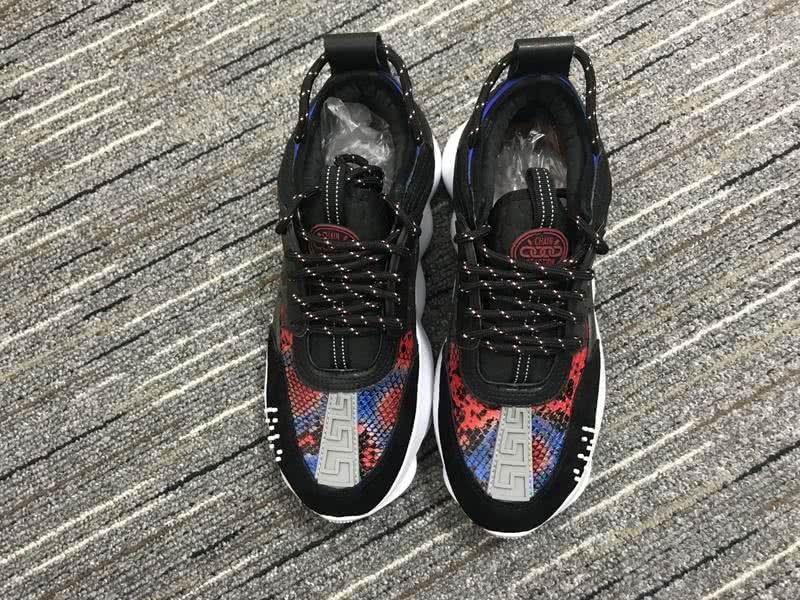 Versace Sneakers Black Blue Red Upper White Sole Men Women 4