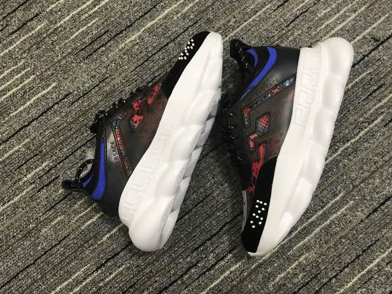 Versace Sneakers Black Blue Red Upper White Sole Men Women 6