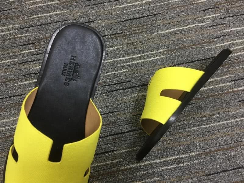 Hermes Slippers Leather Yellow And Black Women 5