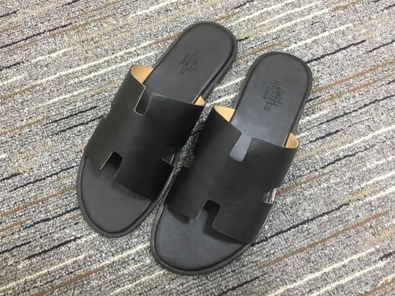 Hermes Slippers Leather Black Women 2
