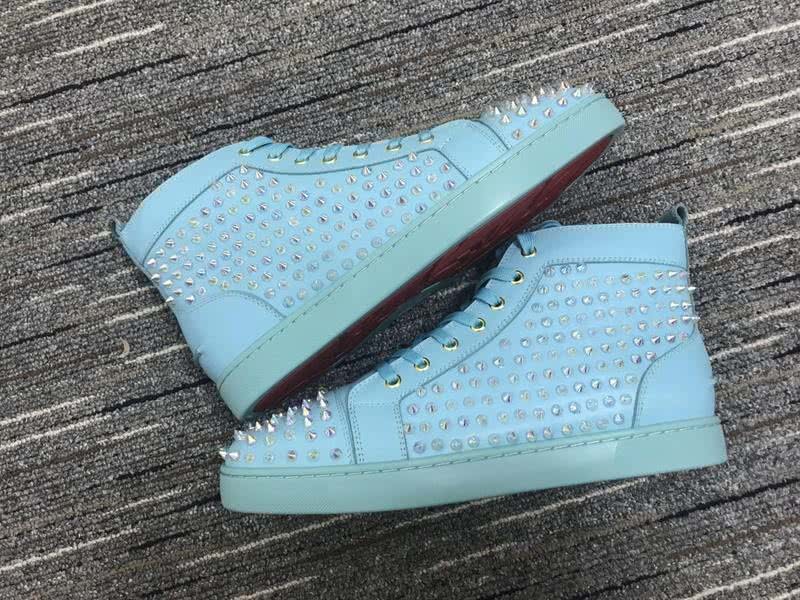 Christian Louboutin Louis Spikes Sneakers Blue Women Men 2