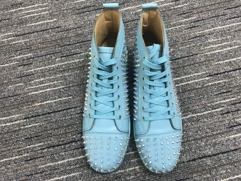 Christian Louboutin Louis Spikes Sneakers Blue Women Men 3