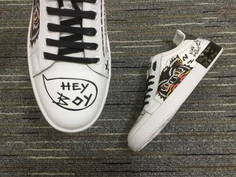 Dolce&Gabbana 3010 white leather Grey lace and upper Tigers motifs Men and Women 9