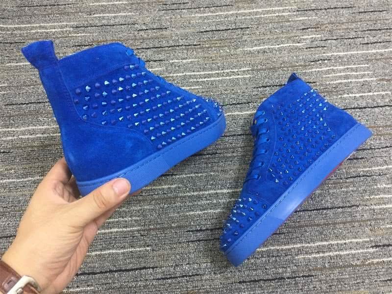Christian Louboutin Louis Spikes Blue Sneakers Men Women 5