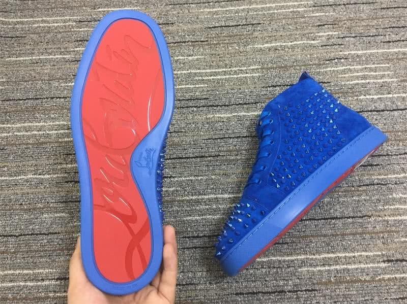 Christian Louboutin Louis Spikes Blue Sneakers Men Women 6