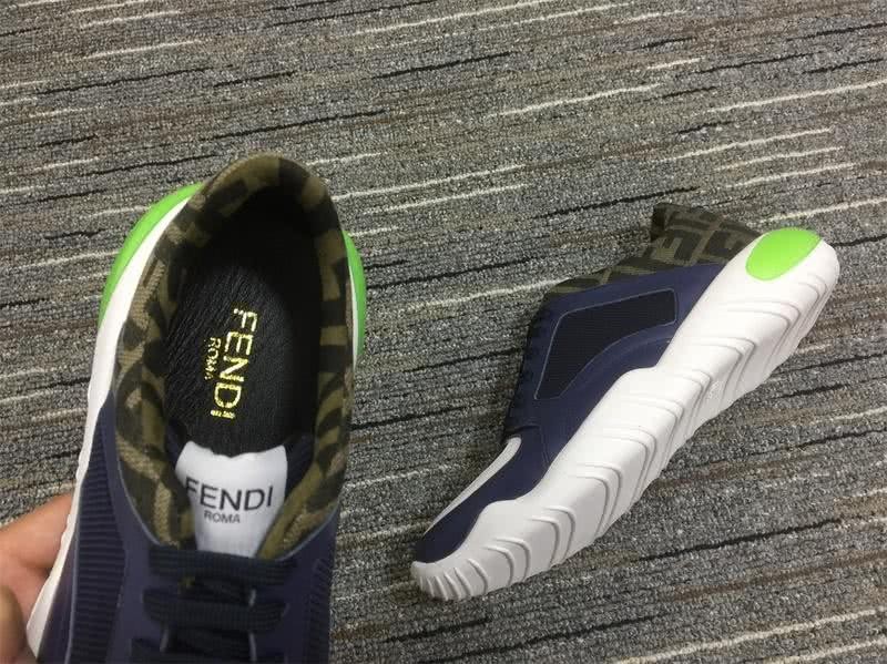 Fendi Sneakers Purple cotton Army green upper White sole Women 8