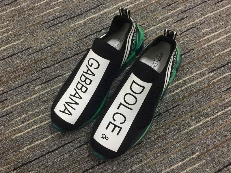Dolce&Gabbana  3010 Black cotton grid Green fluorescent leather sole Men and Women 2