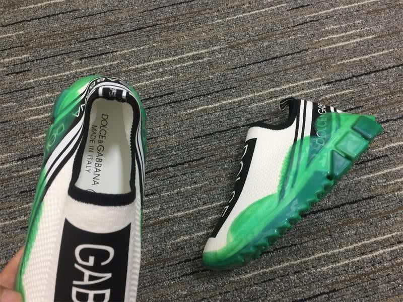 Dolce&Gabbana  3015 Green fluorescent leather sole white cotton grid Black lump with name Women Men 8