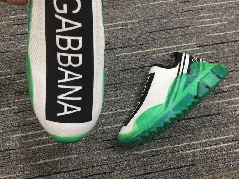 Dolce&Gabbana  3015 Green fluorescent leather sole white cotton grid Black lump with name Women Men 9