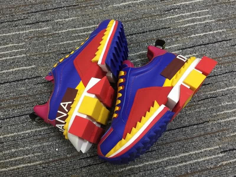 Dolce&Gabbana Complex 3006 Purple and Red Leather Pink Upper Yellow Lace Men 7
