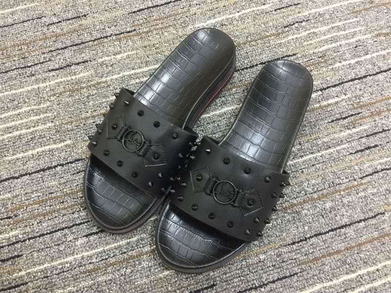 christian louboutin sandal slippers Black Men Women 1