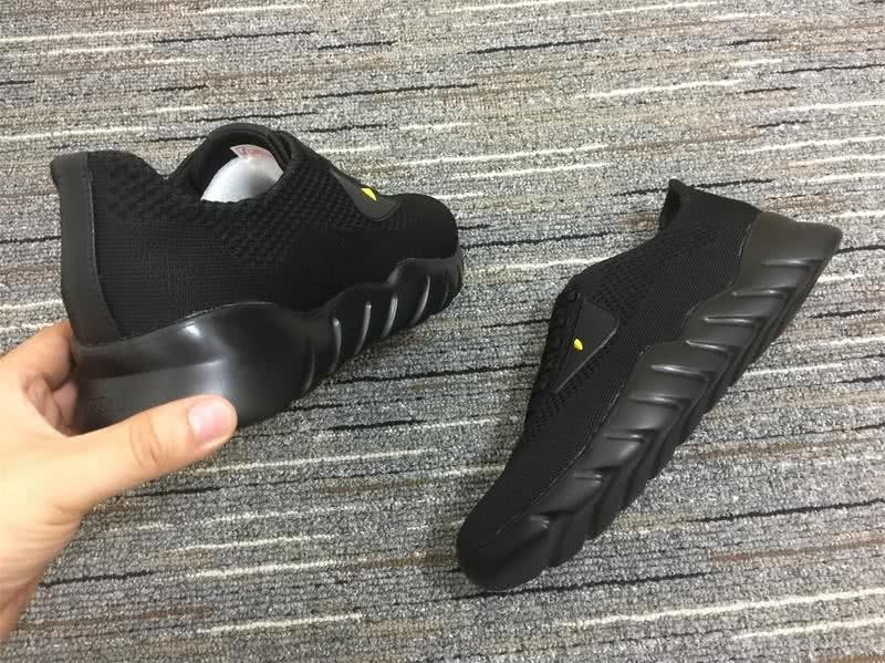 Fendi Sneakers All Black  cotton Grey wave sole Women 5