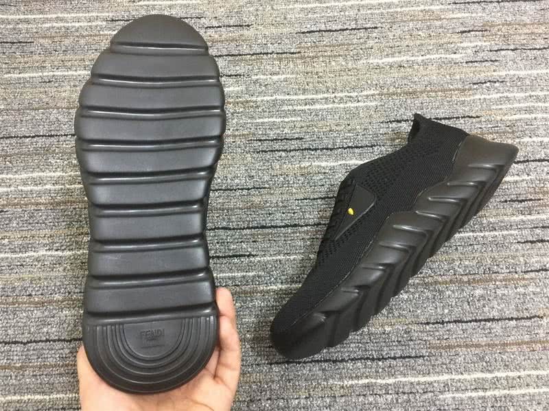 Fendi Sneakers All Black  cotton Grey wave sole Women 6