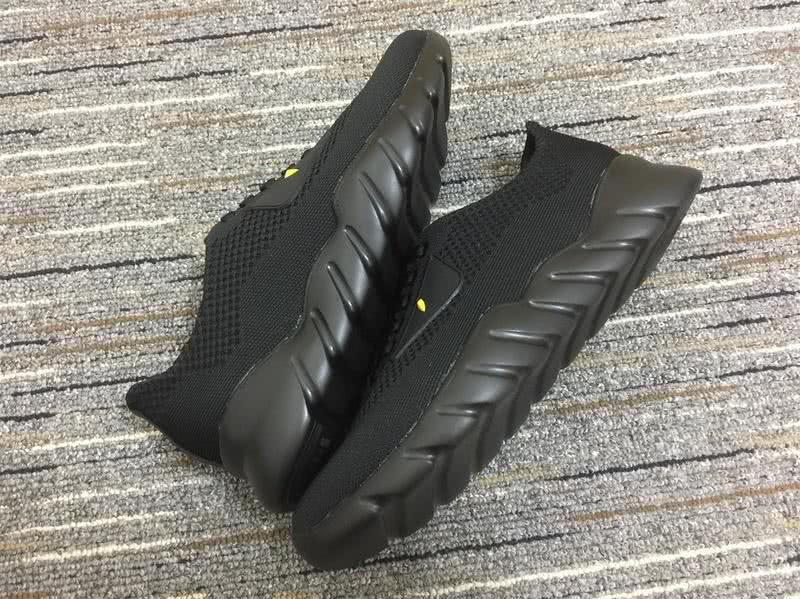 Fendi Sneakers All Black  cotton Grey wave sole Women 7