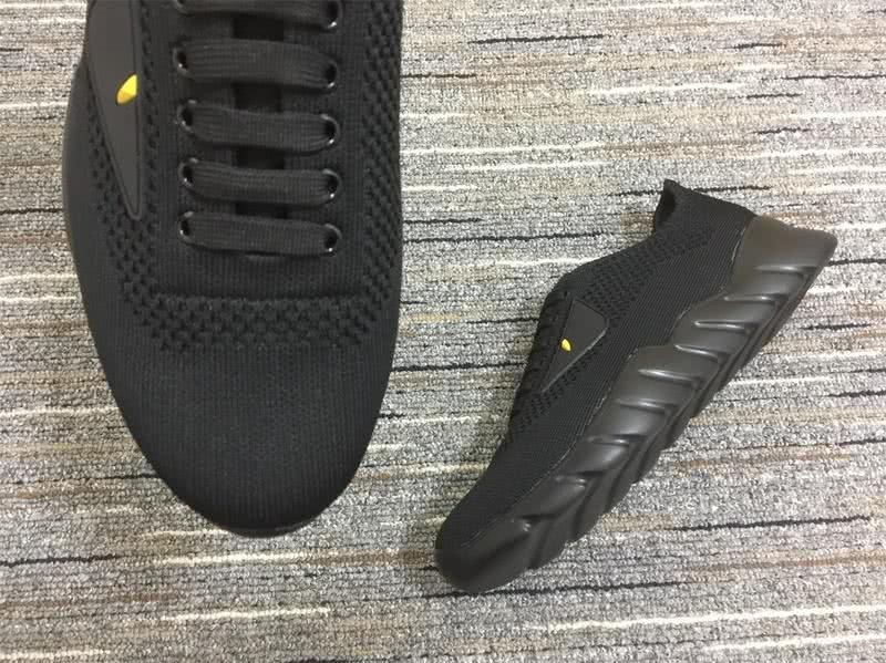 Fendi Sneakers All Black  cotton Grey wave sole Women 9