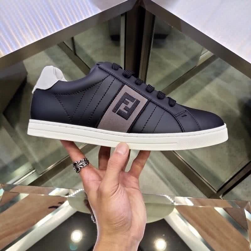 Fendi Sneakers Black Upper White Sole Men 7