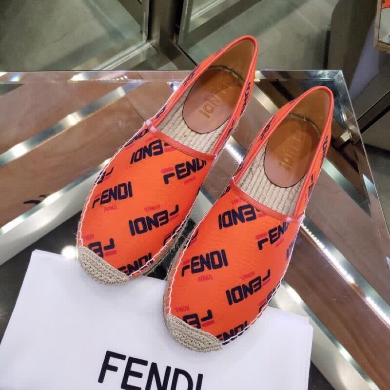 Fendi Espadrilles Orange And Black Letters Men And Women 4