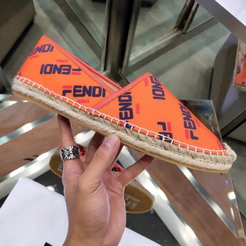 Fendi Espadrilles Orange And Black Letters Men And Women 7