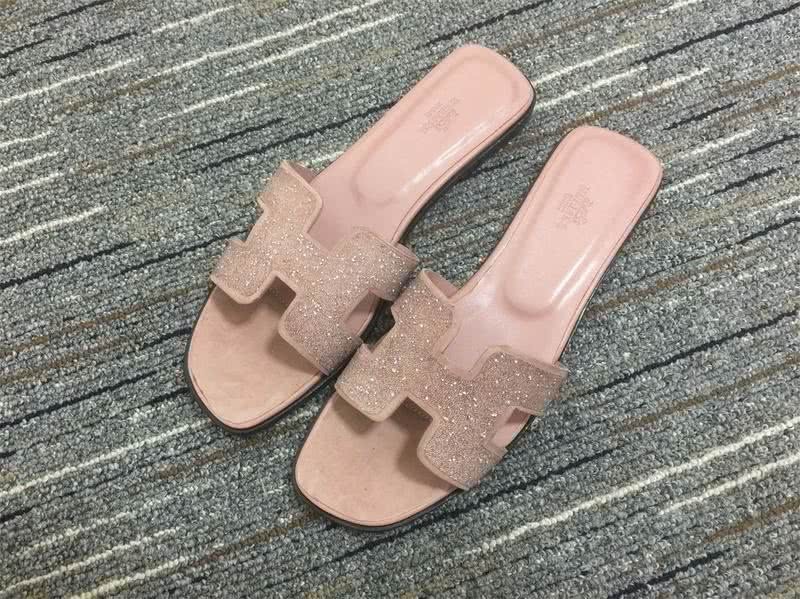 Hermes Slippers Leather Light Pink Women 2