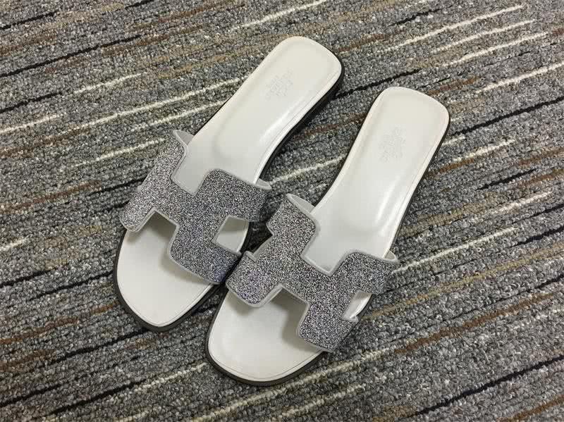 Hermes Slippers Glitter Grey Women 2