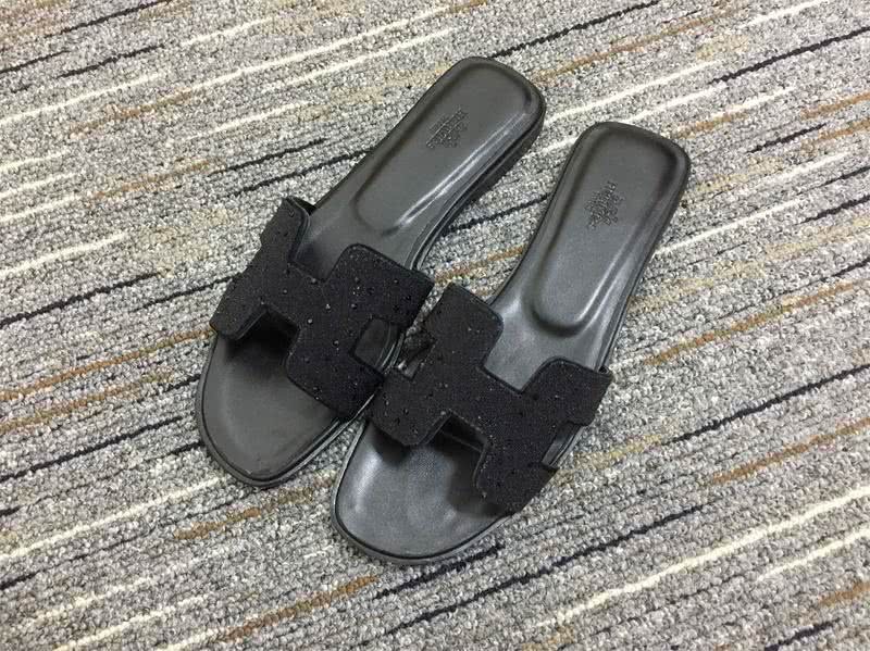 Hermes Slippers Glitter All Black Women 2