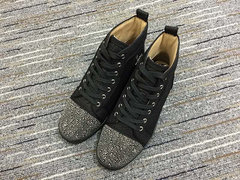 Christian Louboutin Sneakers High Top Rhinestones Black Men Women 2