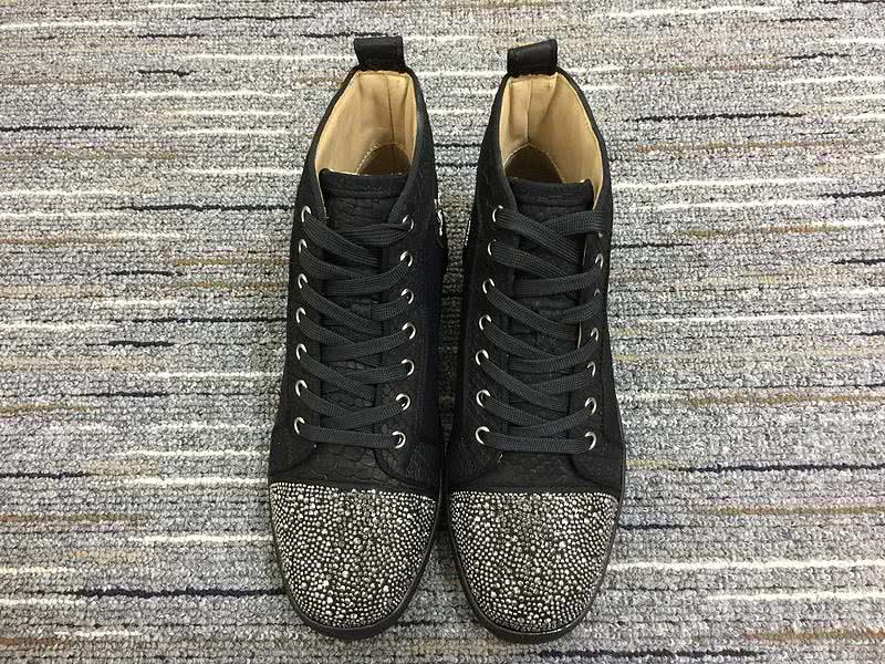 Christian Louboutin Sneakers High Top Rhinestones Black Men Women 3