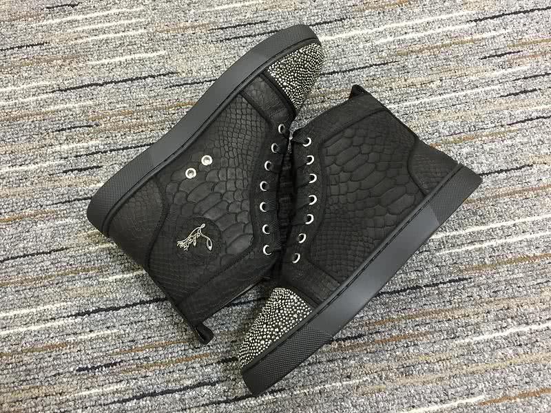 Christian Louboutin Sneakers High Top Rhinestones Black Men Women 4