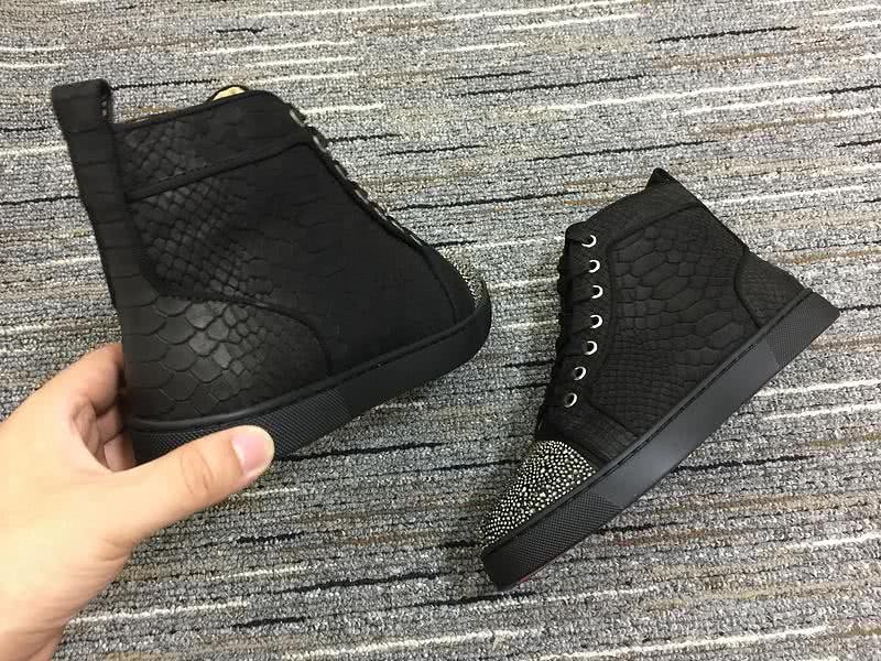 Christian Louboutin Sneakers High Top Rhinestones Black Men Women 5