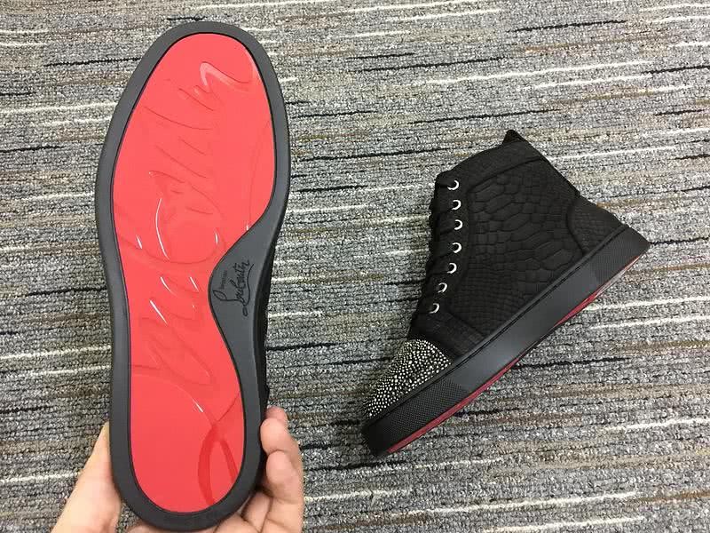 Christian Louboutin Sneakers High Top Rhinestones Black Men Women 6