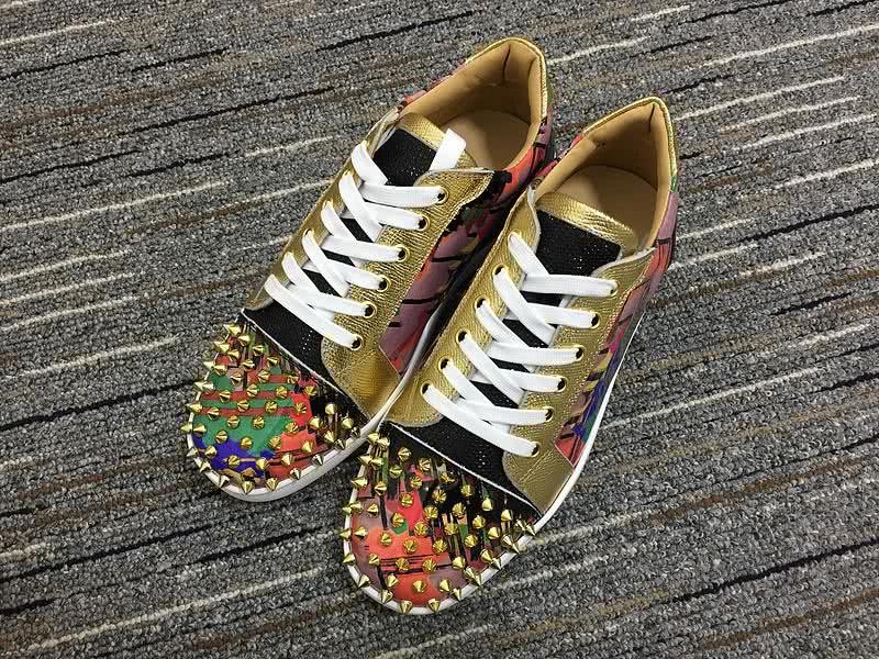 Christian Louboutin Sneakers Low Top Golen Black Men Women 2