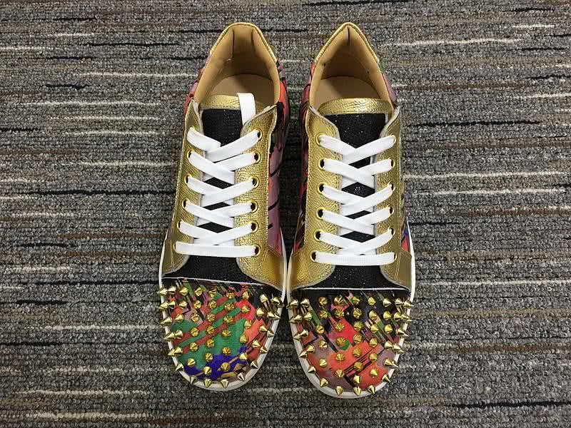 Christian Louboutin Sneakers Low Top Golen Black Men Women 3