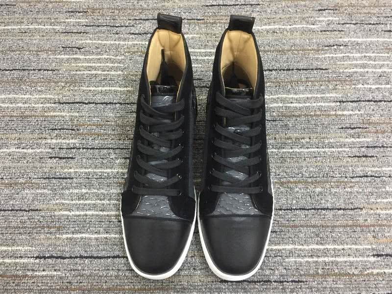 Christian Louboutin Sneakers High Top Black Grey Men Women 3