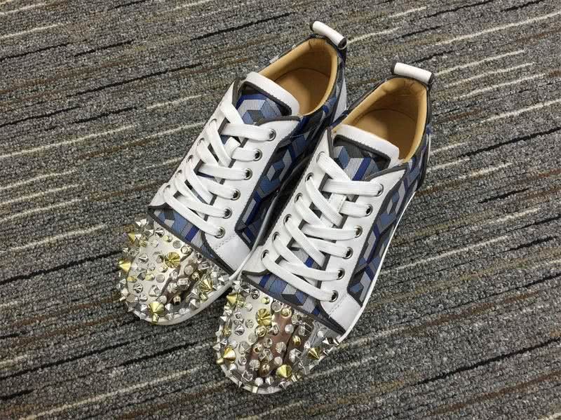 Christian Louboutin Sneakers Low Top White Blue Men Women 2