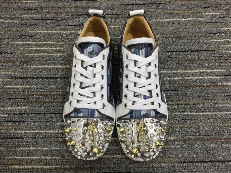 Christian Louboutin Sneakers Low Top White Blue Men Women 3