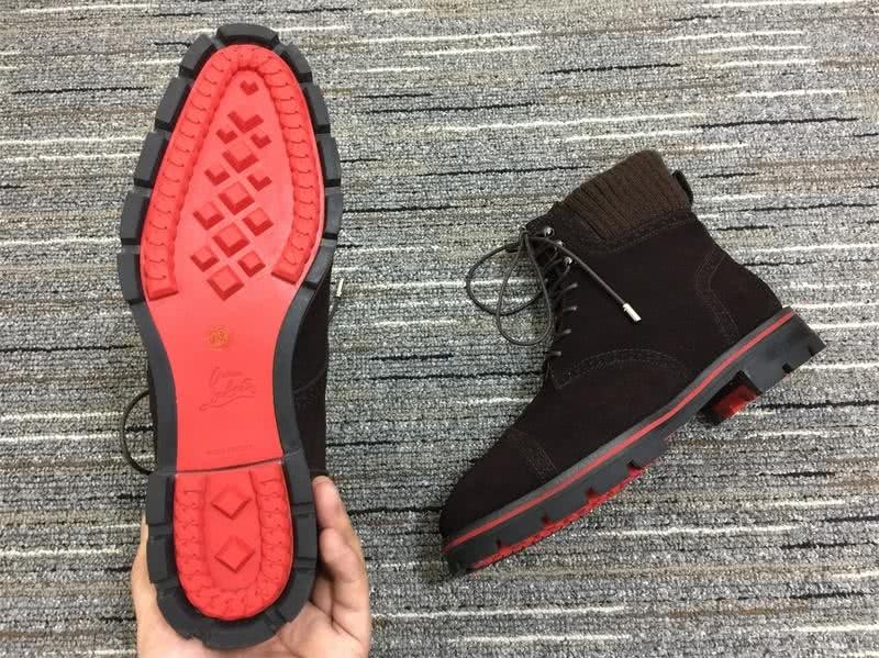 Christian Louboutin Boots Lace-ups Suede Coffee Men 6