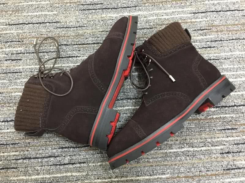 Christian Louboutin Boots Lace-ups Suede Coffee Men 7