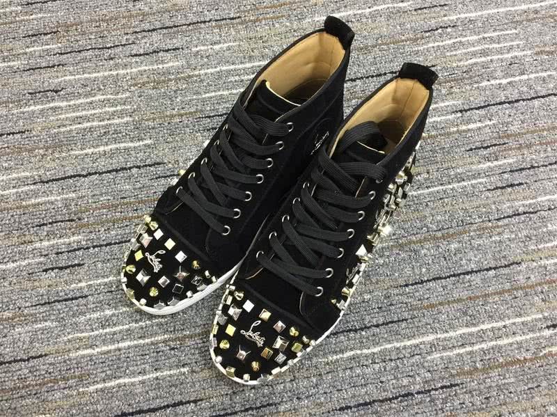 Christian Louboutin High Top Rivets Black Men Women 2