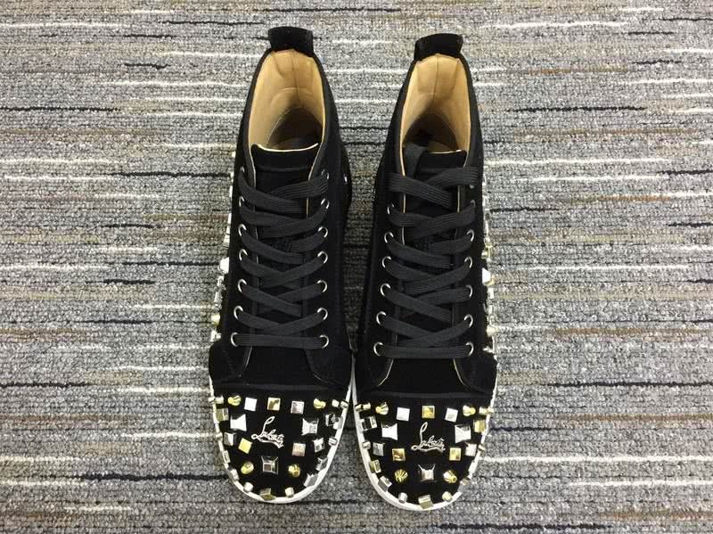 Christian Louboutin High Top Rivets Black Men Women 3