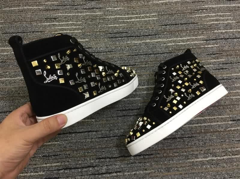 Christian Louboutin High Top Rivets Black Men Women 5