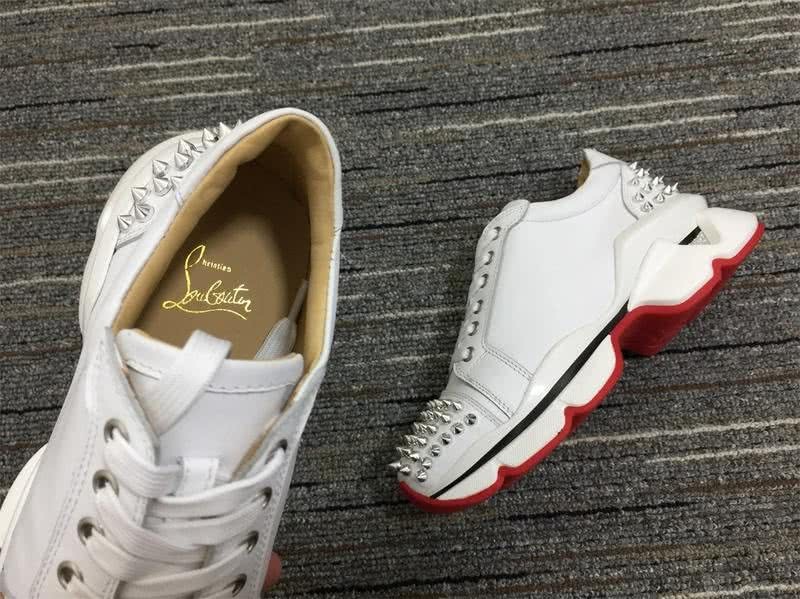 Christian Louboutin Sneakers Low Top Rivets White Men Women 8