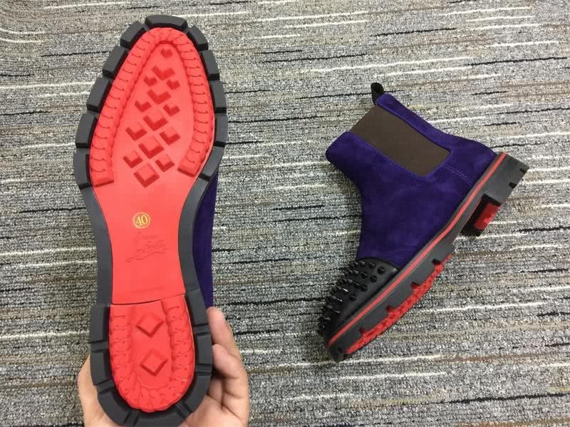 Christian Louboutin Boots Suede Purple Black Men 6